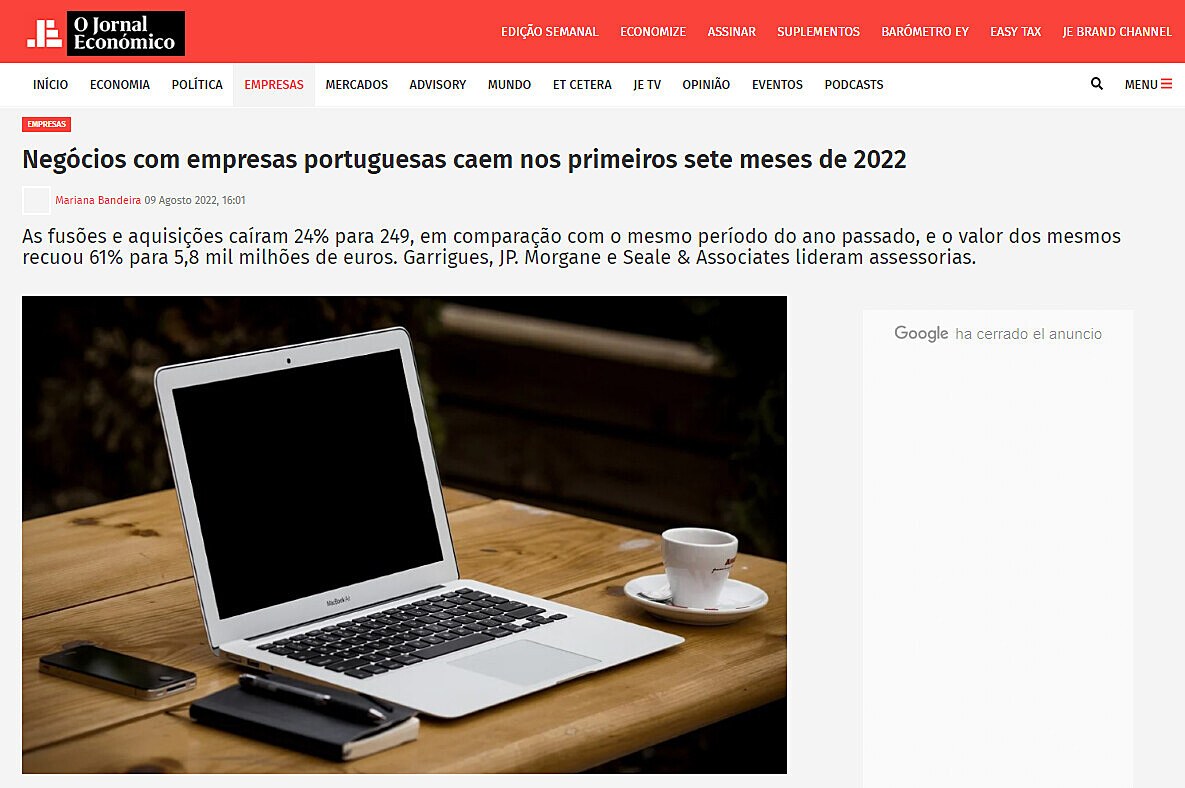 Negcios com empresas portuguesas caem nos primeiros sete meses de 2022
